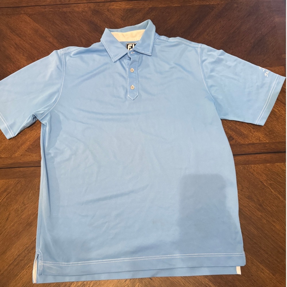 FootJoy FJ Relax Athletic Fit Golf Polo Shirt Mens XL Blue |P1